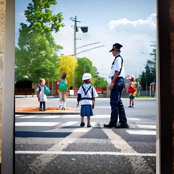 Other - Children's School Crossing A.I.Print In A  Frame 8x10